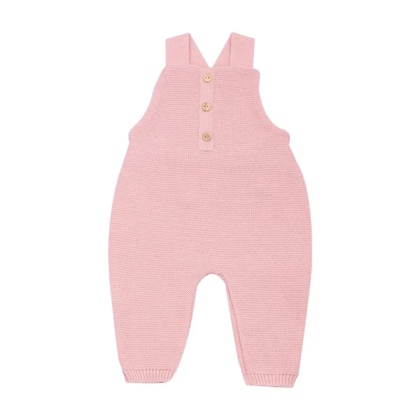 Salopette en maille rose 1-3 mois