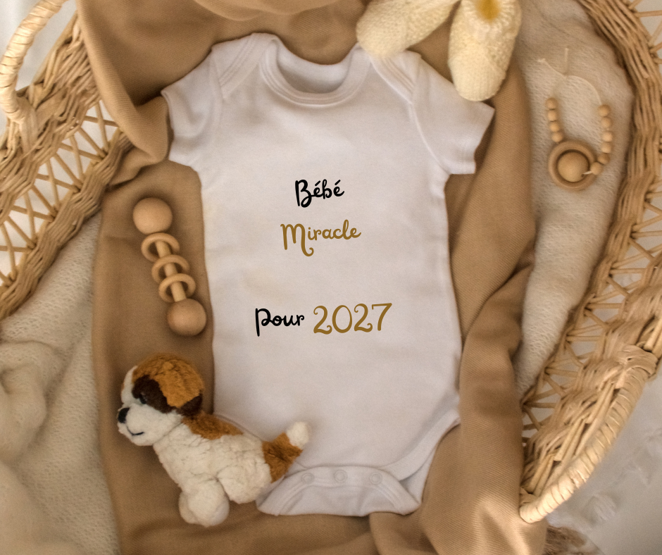 Body personnalisé "bébé miracle pour 2027"