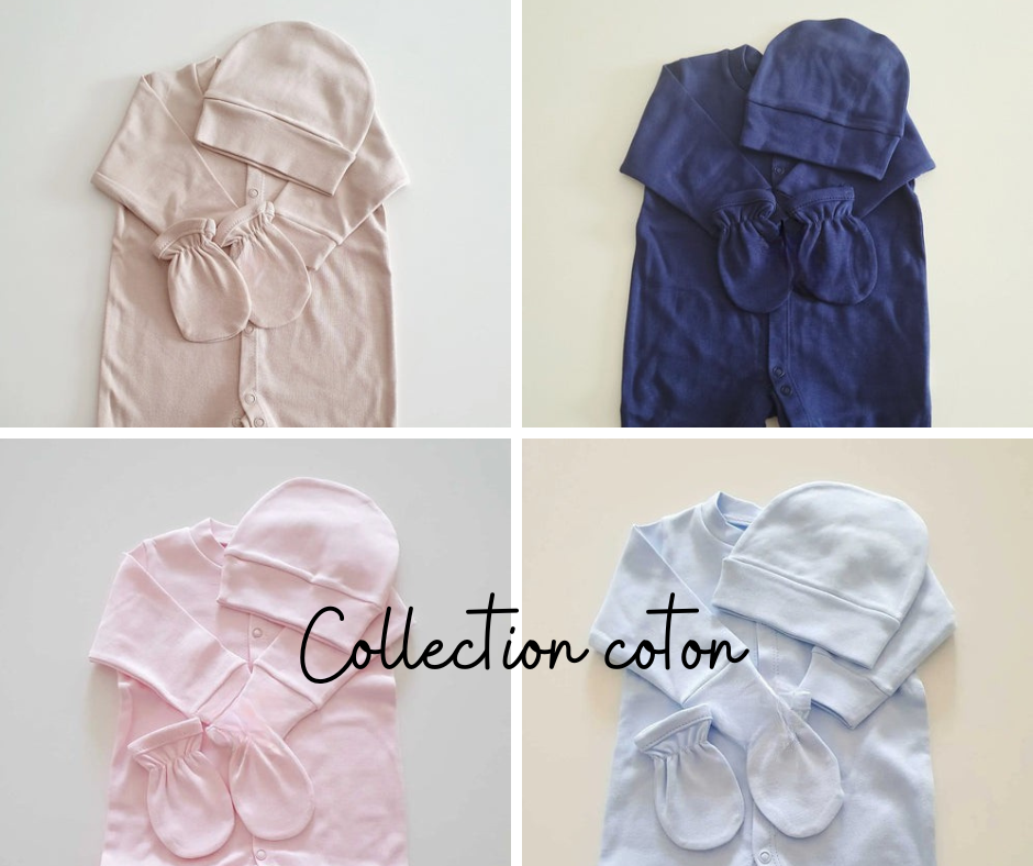 Ensemble naissance en coton à personnalisé 0-3 mois
