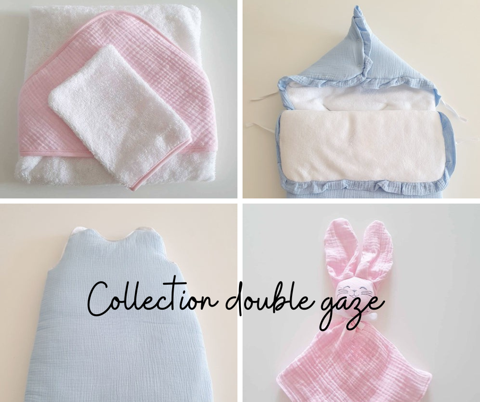 Collection bébé en double gaze de coton personnalisée