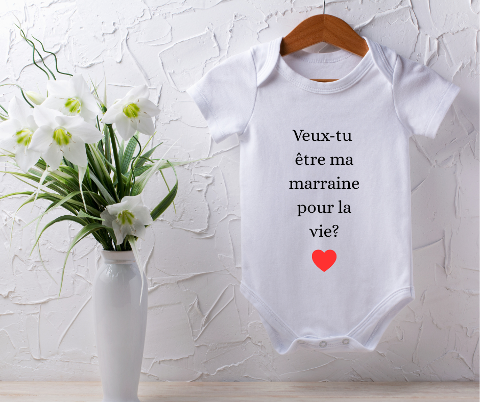 Body personnalisé "veux-tu être ma marraine/parrain pour la vie "