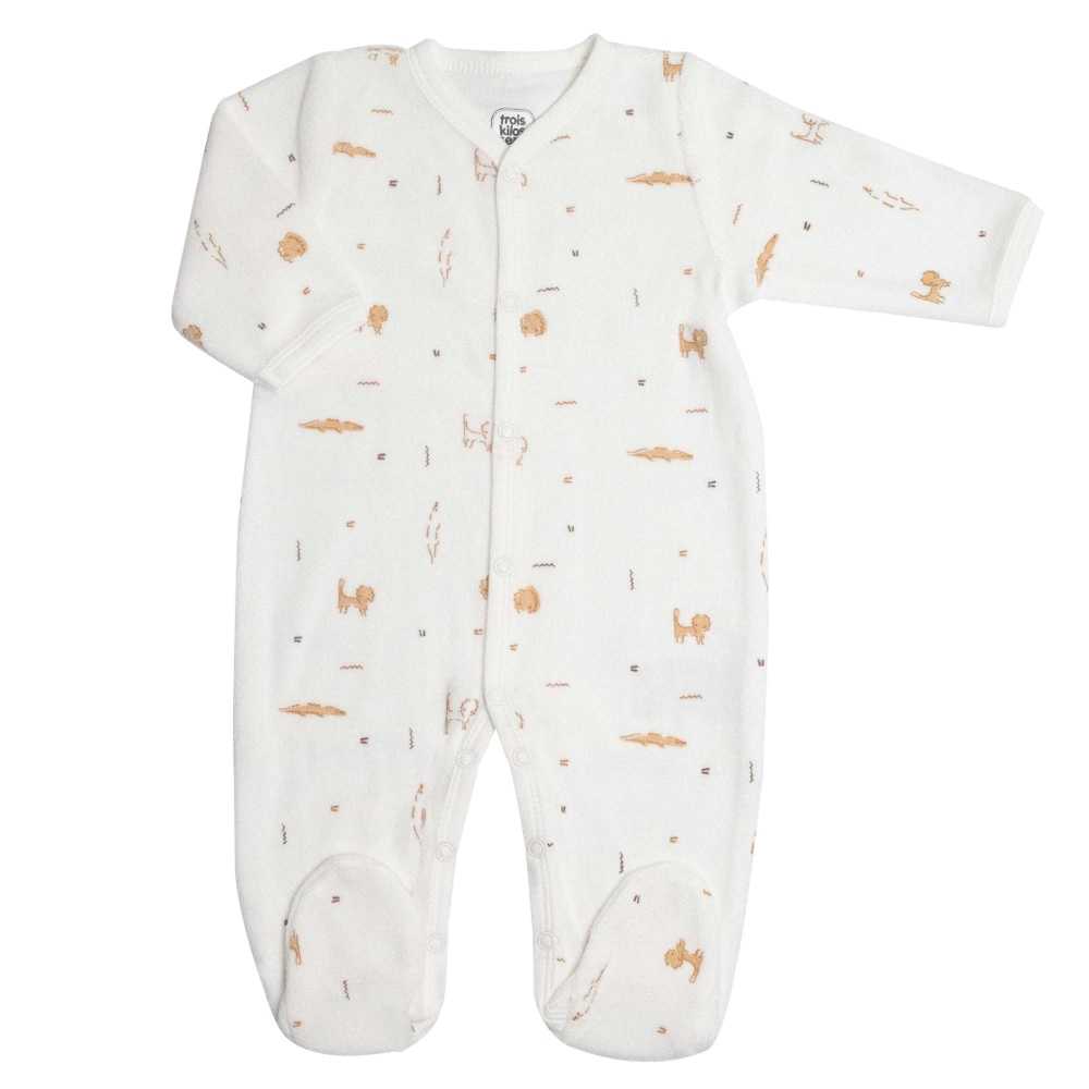 Pyjama velours motif savane